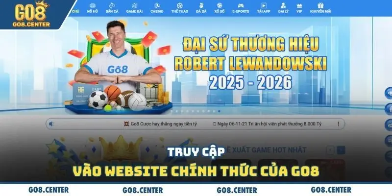 Truy cập vào website chính thức của Go8